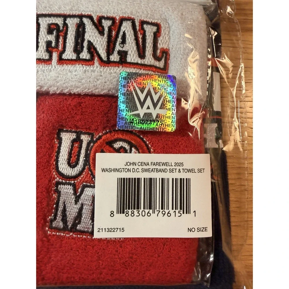 WWE John Cena Official Final Farewell Tour 2025 Washington D.C. Sweatband &Towel